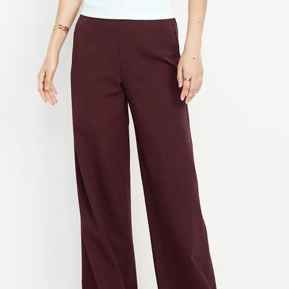 High-Waisted Pull-On Pixie Super Wide-Leg Pants Size L